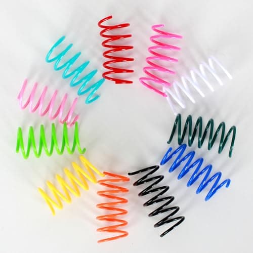 JCSHIMO 60 PCS 12 Colors Cat Spring Toys, Cat Spiral Springs for Indoor Cats, Kittens Toys Plastic Coil for Swatting, Biting, Hunting view 7
