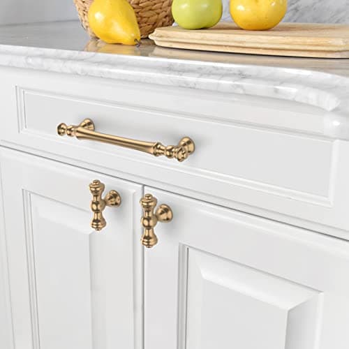 Amerdeco 10 Pack Champagne Bronze Cabinet Pulls 5 Inch(128mm) Hole Center Cabinet Hardware Kitchen Cabinet Handles for Bathroom Drawer Pulls Dresser Pulls ZH0014... view 5