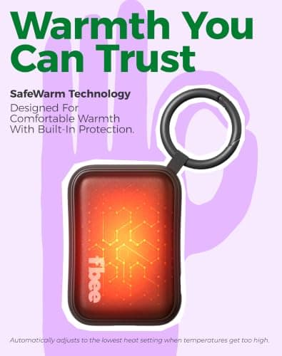 Rechargeable Hand Warmer, Ultra Thin Electric Hand Warmer with SafeWarm Temperature Control, Fast Heating Portable Pocket Warmer, Gifts for Men Women view 3