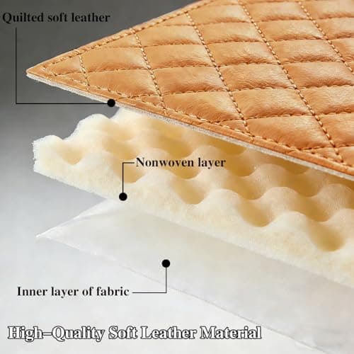 STOMKIRE Brown Soft Leather Small Makeup Bag for Purse Small Makeup Pouch Cute Cosmetic Bag Mini Travel Toiletry Bag Quilted Lay Flat Make up Bag for Women view 5