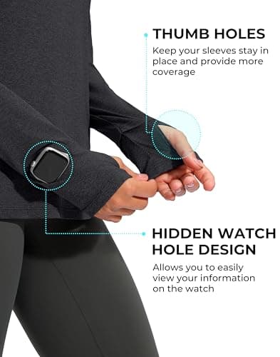 G Gradual Long Sleeve Workout Tops for Women Quick Dry Lightweight Running Athletic Shirts with Zip Pocket Moisture Wicking view 6