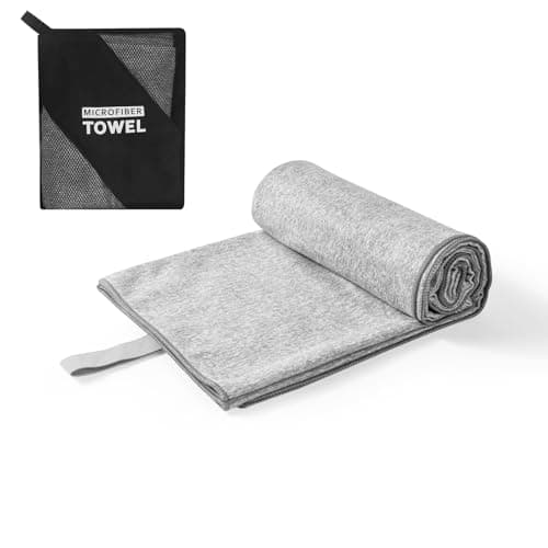 KISS QUEEN Quick Dry Microfiber Towel for Camping,Beach Travel Body Gym Hiking Swimming Pool Hot Yoga Mat Towels (Grey, 30X60 Inch) — image 1