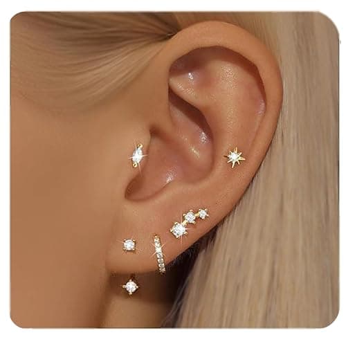 Silver Hoop Earrings Set for Women Man Small Gold Silver Hoop 316L Stainless Steel Tiny Cartilage Earrings Hoop for Multiple Piercing Jewelry Gift view 5