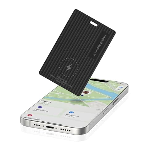 MSEBENT Slim Smart Tag Wallet Tracker Card, [Apple MFi Certified], Wireless Charging Tracking Card, Work with Apple Find My, Item Locator for Keys, Bags, Passport, iOS Only, IP67 Waterproof, 1 Pack