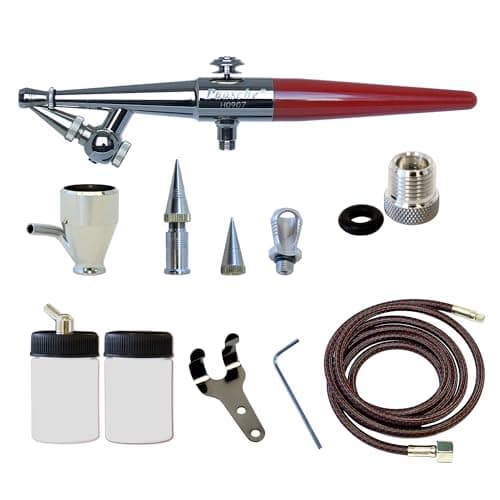 Paasche Airbrush H-Set Single Action Siphon Feed Airbrush Set , Red