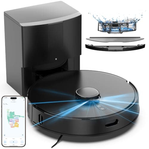 Lorvida Robot Vacuum and Mop Combo, 90-Day Self Emptying 8,000Pa, E10+ | LiDAR Navigation, Home Mapping, No-Go Zone, 150 Mins, App, Voice Control, Robotic Vacuum Cleaner for Hard Floor, Carpet — image 1