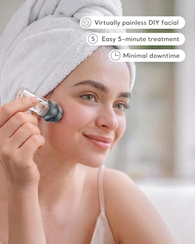 Micro Infusion Needles System Serum Applicator for Face Skin Care, 0.25mm Titanium Microneedling Derma Roller Stamp with 2 Replacement Heads for Women & Men (Serum is Not Included) view 5