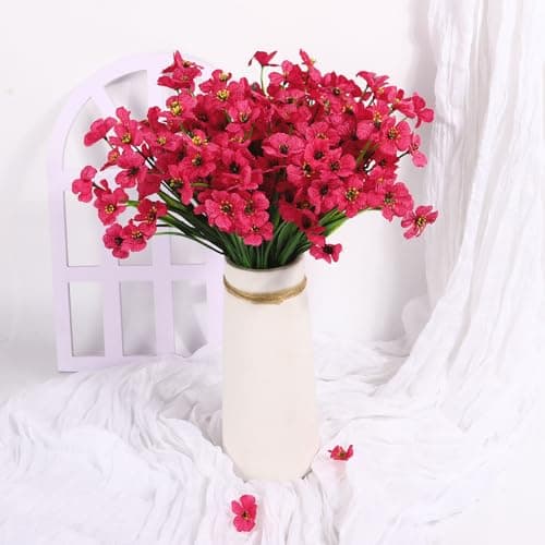 DOMMARE Rose Artificial Flowers for Outdoors Fake Faux Plant, Uv Resistant Silk Flowers Daisies Decoration for Wedding Window Boxes Indoors Gardens Summer Home Easter Mother's Day Decor, 12 Bundles view 6