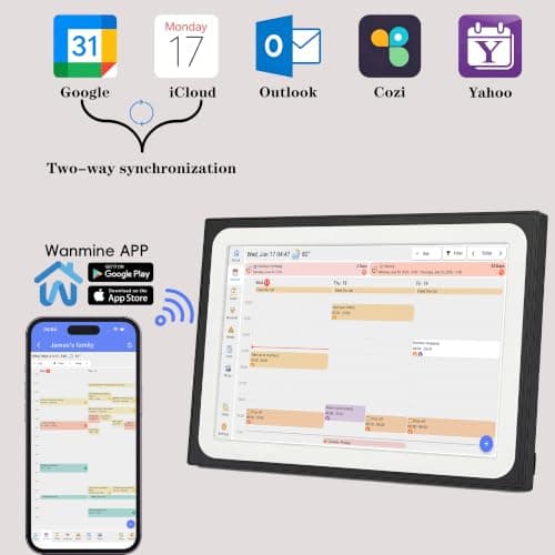 10.1" Smart Digital Calendar wall touch screen Electronic Family Planner view 2