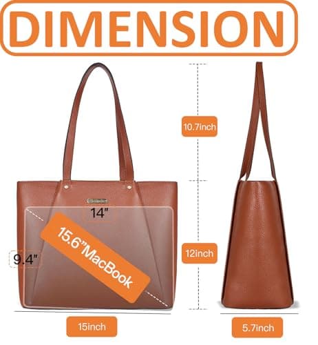 Blofinche Genuine Leather Tote Bag for Women,15.6 Inch Laptop Bag, Large Work Purse for Office Travel Commuter view 5