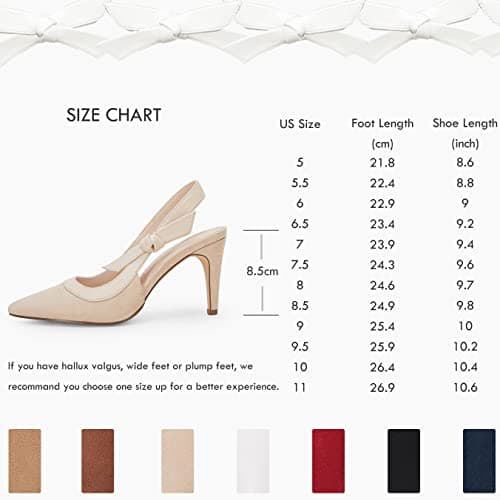 Coutgo Women's Pointed Toe High Heels Slingback Bowknot Formal Pumps Dress Shoes view 6