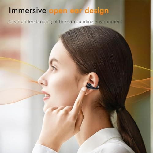 Paekole Clip On Headphones, Super Comfort Open Ear Bluetooth Earbuds for All Day Wear, Lightweight Bone Conduction Wireless Earbuds with Charging Case for Running view 3