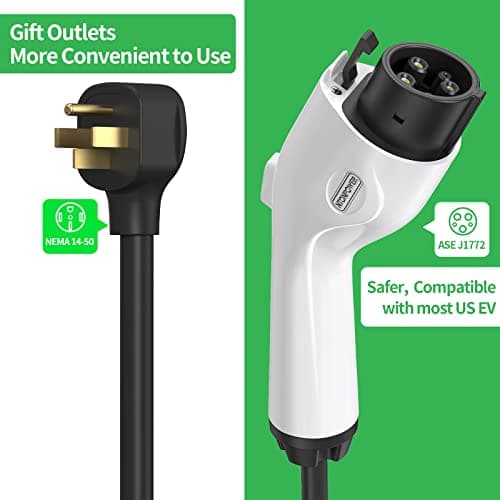 NTONPOWER Tesla Charger 24 Miles Per Hour with Level 1&2 EV Charge 32A/24A16A/10A Optional, UL Listed 16.4Ft Electric Car Charger Use J1772 Plug, Suitable for Most US Models Such As Tesla, Chevrolet view 5