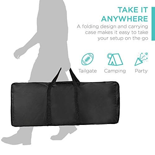 Best Choice Products Portable Pop-Up Bar Table for Indoor, Outdoor, Party, Picnic, Tailgate, Entertaining w/Carrying Case, Storage Shelf, Removable Skirt view 4