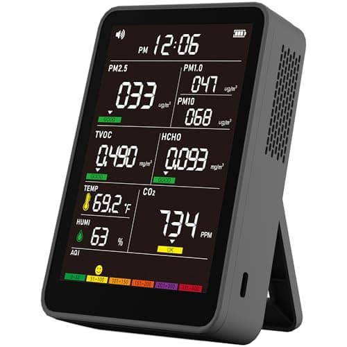 Professional Indoor Air Quality Monitor with AQI Alerts, Portable Real-Time Detector for Home, Car, Plants & Pet — image 1