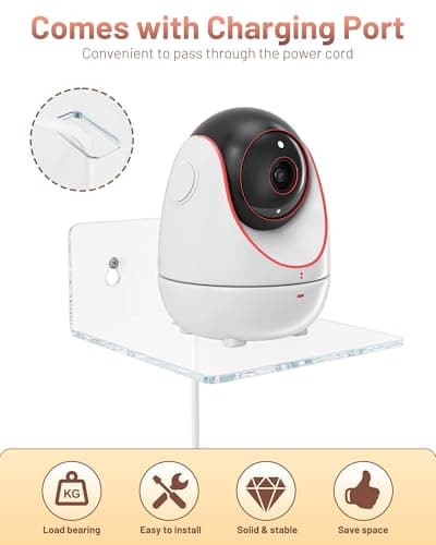 LMHOME 4 Pack Small Wall Shelf - 4" Floating Shelves for Wall Display Ledges for Funko Pop Figures, Plants, Speakers, Durable Plastic Adhesive or Screw Shelves in Bedroom Kitchen Living Room, Clear view 3