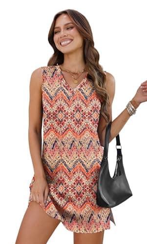 BKRIVE V-Neck Summer Casual Beach Dresses for Women 2026 Vacation Women's Sleeveless Sundress with Split view 4