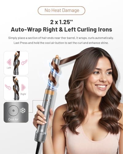 Hot Air Styler & Hair Styler- High-Speed Hair Blow Dryer Brush, Fast Drying No Heat Damage Multi-Styler with Auto Wrap Curlers for Volumizing Curl Straighten Frizz-Free Styling with Travel Bag view 4