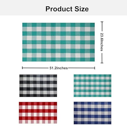 LYGLIGH Buffalo Plaid Rug, Green and White Outdoor Rug, 23.6"x51" Checked Rugs Washable, Cotton Front Door Mat Indoor, Low Pile, Fade Resistant, Pet-Friendly Area Rug for Kitchen, Farmhouse, Entryway view 2