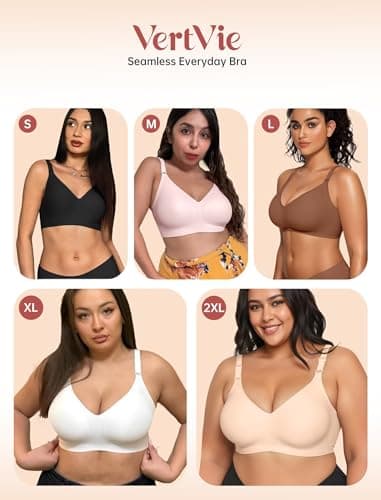 Vertvie Womens Wireless Jelly Bras No Underwire Push Up Seamless Bra Supportive Full Coverage Bralette Regular and Plus Size view 5