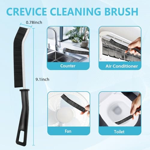 9PCS Crevice Cleaning Brush, Hard Bristle Scrub Brushes Tools for Deep Cleaning Gap, Multifunctional Grout Brush for Home, Bathroom, Kitchen, Window and Corners view 2