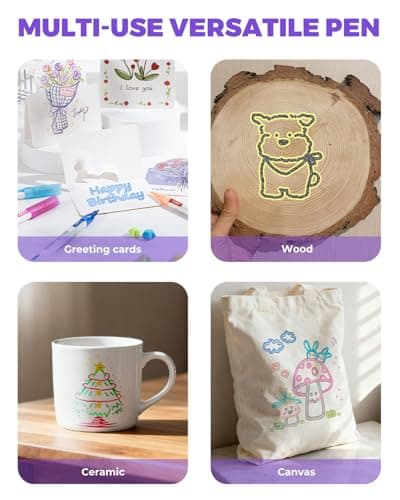 JusArt Outline Sparkle Markers, 12 Metallic Shimmer Pens for Adult Coloring, Cool Fun Drawing Supplies for valentines day, Easter, Christmas, Halloween view 5