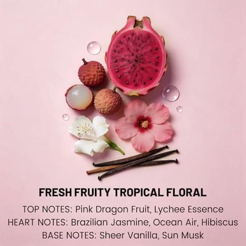 Seaboll Hair & Body Mist for Girls & Women-Alcohol-Free-3 oz,Tropical Scent | Dragon fruit, Jasmine &Vanilla Musk, Lightweight Vegan Water-Based Fragrance Perfume Mist &Body Spray,Gift for Teens view 2