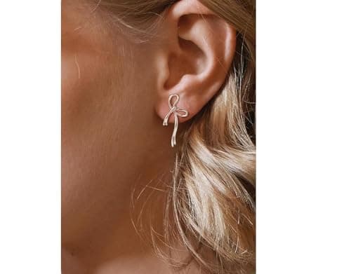 Bow Earrings for Women,14k Gold Plated and Hypoallergenic and Lightweight,Mothers Day Gifts for Mom Daughter view 2