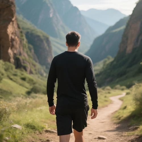 Men's Long Sleeve Sun Shirt Lightweight Workout UV Protection Quick Dry Hiking Tee Shirts Cycling Fishing Athletic Tops view 3