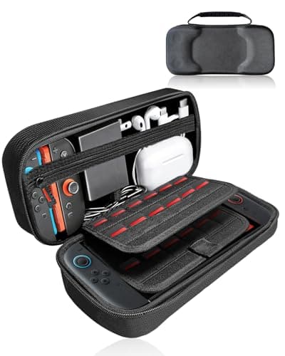 Large Capacity Carrying Case for Nintendo Switch 2 (2025), Tall Design Fits Original Adapter, Protective Portable Hard Shell Pouch Travel Bag w/Storage Pocket for Up to 24 Game Cards, Accessories — image 1