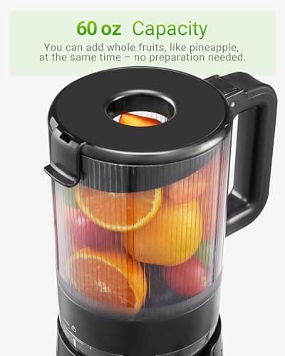TUUMIIST Juicer Machines, Cold Press Juicer with 5.3" Extra Large Feed Chute Fit Whole Fruits & Vegetables Easy to Clean, High Juice Yield, BPA Free (Black) view 4