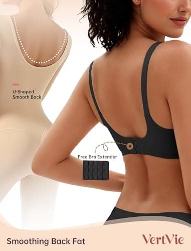 Vertvie Womens Wireless Jelly Bras No Underwire Push Up Seamless Bra Supportive Full Coverage Bralette Regular and Plus Size view 4