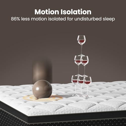 UniPon Medium Firm King Mattress, 14 inch Premium Hybrid Mattresses King Size with Back and Lumbar Hip Support, Fiberglass Free, 365 Nights Trial, 10 Years Warranty view 4