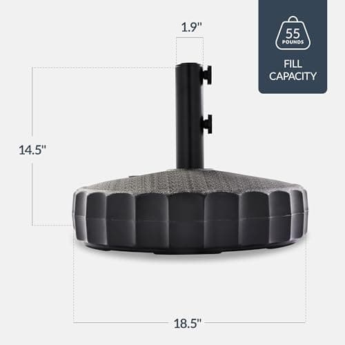 Best Choice Products Fillable Umbrella Base Stand Fluted Design Plastic Patio Umbrella Base Stand, Pole Holder for Outdoor, Lawn w/ 55lbs Weight Capacity, Adjustment Knob view 2