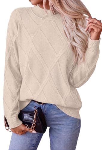 Sipaya Mock Neck Fall Sweaters for Women Cable Knit Sweater Fall Outfits — image 1