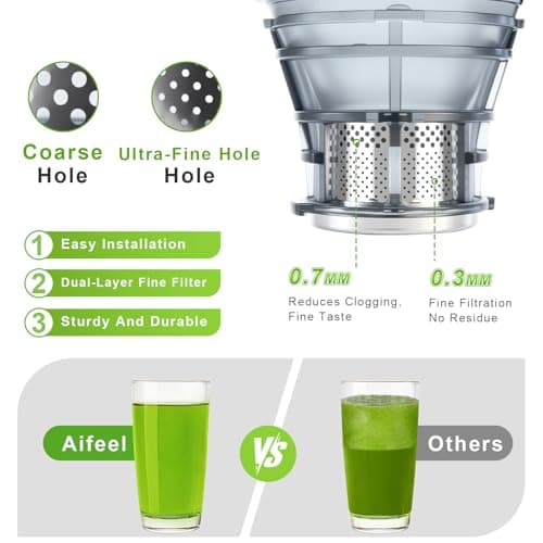 Masticating Juicer Attachment for KitchenAid Stand Mixer,Slow Cold Press Juicer for Kitchenaid Accessory with 4.5" Large Feed Chute,2 * 28oz Cups for Fruits & Vegetables by Aifeel view 6