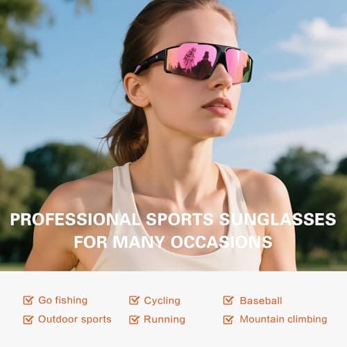 suoso Polarized Sports Sunglasses Men: UV400 Running Sunglasses for Women, Lightweight Fishing Baseball Cycling Glasses TR90 view 2