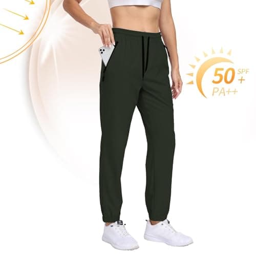 Womens Hiking Pants Water Resistant Quick Dry Sweatpants Elastic Waist UPF 50+ Cargo Lightweight Work Travel Casual view 3