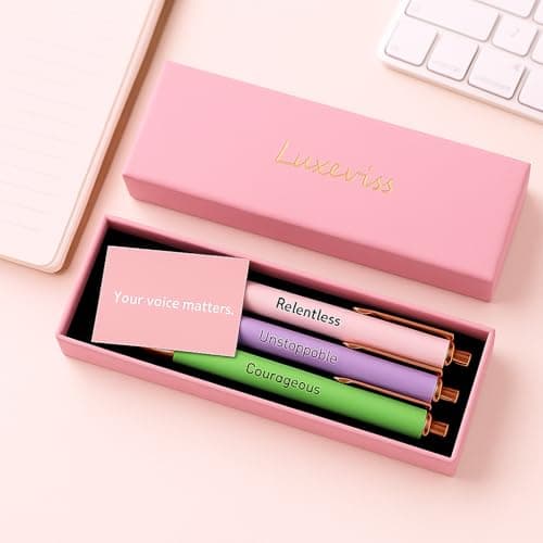 Luxeviss 3 Pcs Inspirational Pens Quotes Ballpoint Pen with Stylus Tip Gifts for School Coworkers Office Supplies Black Ink — image 1