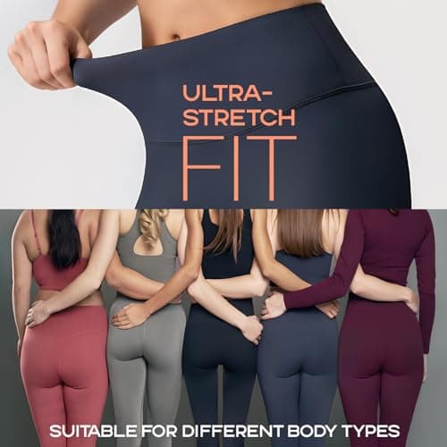 EXE Leggings with Pockets for Women Tummy Control High Waisted Yoga Pants Women Compression Workout Leggings view 6