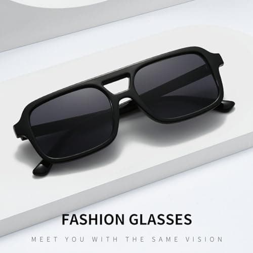 Kursan Retro Square Aviator Sunglasses for Women Men Vintage Trendy Rectangle 70s Sun Glasses view 5