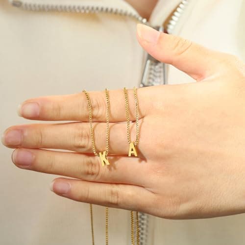 NOMOKOS Initial Necklaces for Women - Dainty 18K Gold Plated Initial Necklace Tiny A-Z Pendant Name Necklace Trendy Letter Necklace Gold Jewelry for Women Gifts view 5