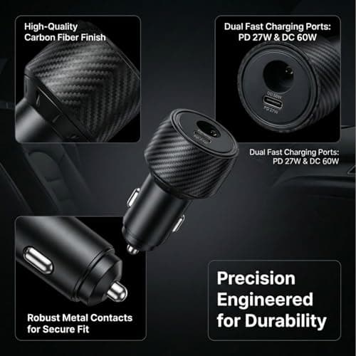 FIRRAX 2 in 1 Starlink Mini Car Adapter 12V to 24V DC Step Up Converter, 6.5FT 20AWG Starlink Mini Cable with Cigarette Lighter Adapter 60W DC + 27W PD Car Power Supply for RVs, Boats, Trucks view 6