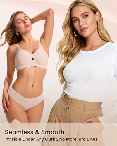 LetsJoli Wireless Bras for Women No Underwire Jelly Bras Seamless Push Up Full Coverage Bralettes Comfortable Everyday Bra view 5