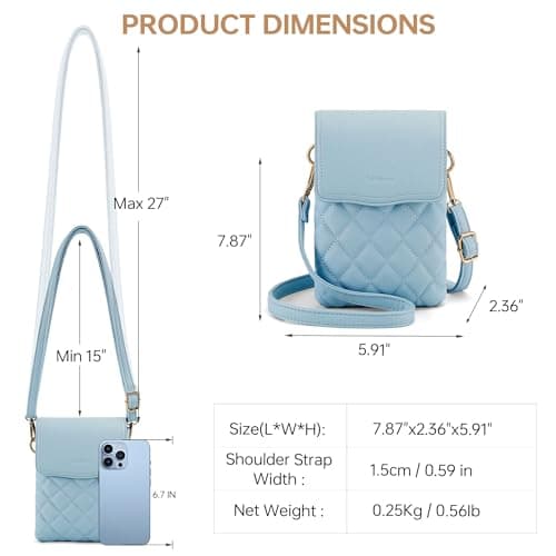 Goinsound RFID Small Crossbody Purses for Women Quilted Cell Phone Purse with RFID Blocking Credit Card Slots view 5