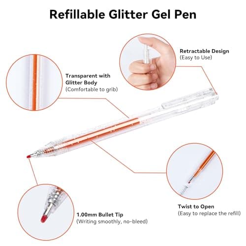 36 Colors Click Glitter Gel Pens for Coloring view 2