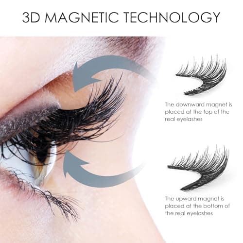 Magnetic Eyelashes, Light Weight Natural Look False Eyelashes with Applicator and Eyelash Comb, Reusable & No Glue Needed view 3