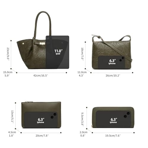 Women Fashion Handbags Wallet Tote Bag Shoulder Bag Top Handle Satchel Purse Set 4pcs view 6