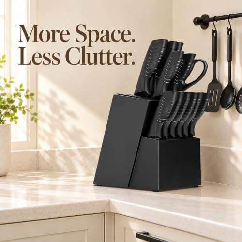 Knife Set with Built-in Sharpener Block, Dishwasher Safe view 5