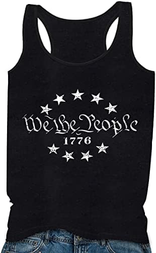 DESFSE American Flag Tank Top Women 4th of July Tanks Tops for Womens USA Flag Patriotic Shirts Vest Racerback Sleeveless Tee view 3